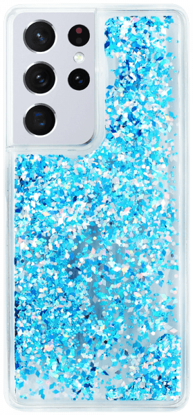 Samsung Galaxy S21 Ultra 5G (SM-G998B) szilikon tok gyári Liquid Sparkle kék/ezüst