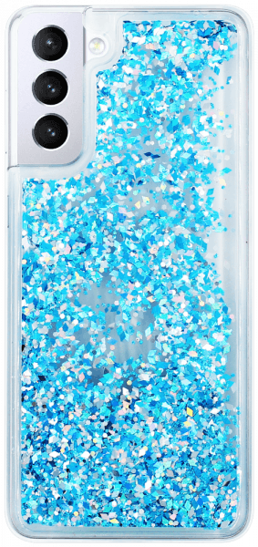Samsung Galaxy S21 Plus 5G (SM-G996B) szilikon tok gyári Liquid Sparkle kék/ezüst