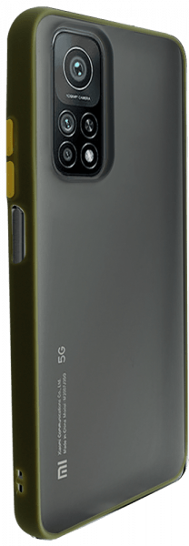 Xiaomi Mi 10T Pro kemény hátlap Vennus Button Bumper olivazöld