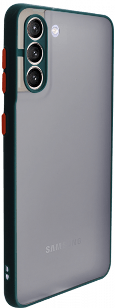 Samsung Galaxy S21 Plus 5G (SM-G996B) kemény hátlap Vennus Button Bumper sötétzöld