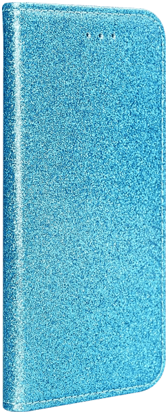 Samsung Galaxy A72 5G (SM-A726B) oldalra nyíló flipes bőrtok csillámos kék