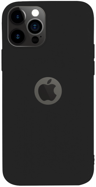 Apple iPhone 12 Pro szilikon tok logó kihagyós fekete