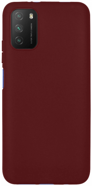 Xiaomi Poco M3 szilikon tok matt bordó