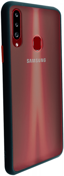 Samsung Galaxy A20s (SM-A207F) kemény hátlap Vennus Button Bumper sötétzöld