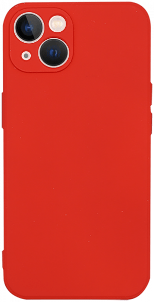 Apple iPhone 13 szilikon tok kameravédővel matt piros