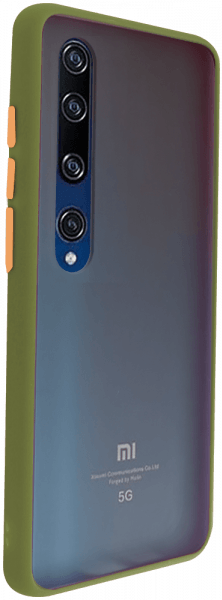 Xiaomi Mi 10 Pro 5G kemény hátlap Vennus Button Bumper olivazöld