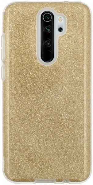 Xiaomi Redmi Note 8 Pro szilikon tok csillogó hátlap arany