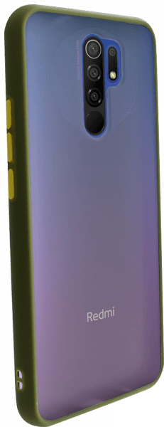Xiaomi Redmi 9 kemény hátlap Vennus Button Bumper olivazöld