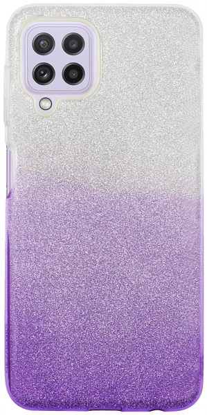 Samsung Galaxy A22 4G (SM-A225F) szilikon tok csillogó hátlap lila/ezüst