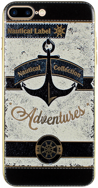 Apple iPhone 7 Plus szilikon tok vasmacska minta fekete/fehér