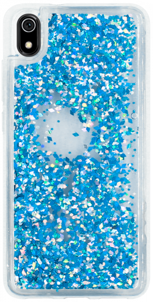 Xiaomi Redmi 7A szilikon tok gyári Liquid Sparkle kék/ezüst