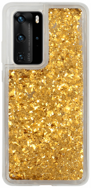 Huawei P40 Pro szilikon tok gyári Liquid Sparkle arany