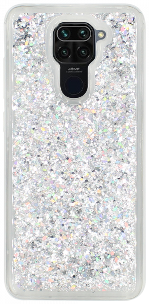 Xiaomi Redmi Note 9 szilikon tok gyári Liquid Sparkle ezüst