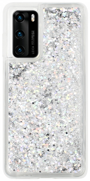 Huawei P40 szilikon tok gyári Liquid Sparkle ezüst