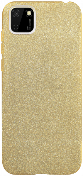 Huawei Y5P szilikon tok kivehető ezüst csillámporos réteg halvány sárga