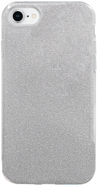Apple iPhone SE (2020) szilikon tok kivehető ezüst csillámporos réteg átlátszó