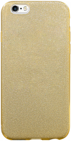 Apple iPhone 6 szilikon tok kivehető ezüst csillámporos réteg halvány sárga