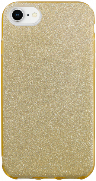 Apple iPhone 7 szilikon tok kivehető ezüst csillámporos réteg halvány sárga