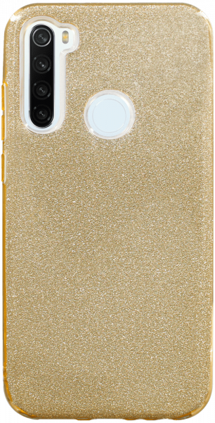 Xiaomi Redmi Note 8T szilikon tok kivehető ezüst csillámporos réteg halvány sárga