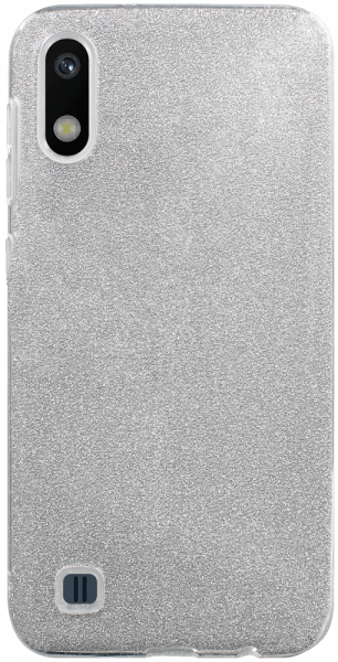 Samsung Galaxy A10 (SM-A105F) szilikon tok kivehető ezüst csillámporos réteg átlátszó