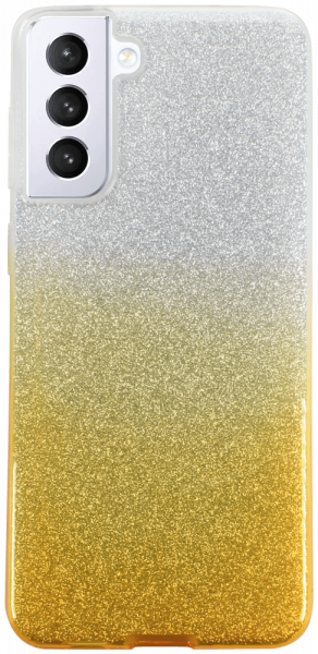 Samsung Galaxy S21 Plus 5G (SM-G996B) szilikon tok csillogó hátlap arany/ezüst