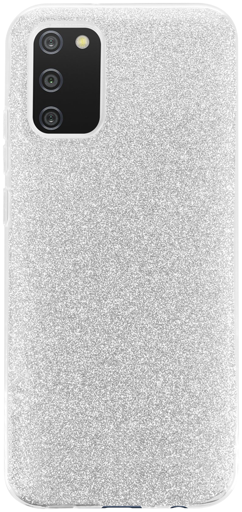Samsung Galaxy A02s (SM-A025) szilikon tok csillogó hátlap ezüst