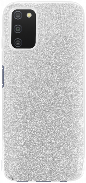Samsung Galaxy A03s (SM-A037F) szilikon tok csillogó hátlap ezüst