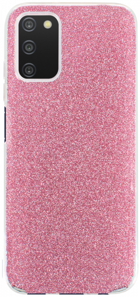 Samsung Galaxy A03s (SM-A037F) szilikon tok csillogó hátlap rózsaszín