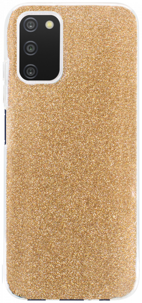 Samsung Galaxy A03s (SM-A037F) szilikon tok csillogó hátlap arany