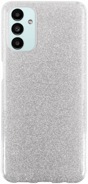 Samsung Galaxy A13 5G (SM-A136) szilikon tok kivehető ezüst csillámporos réteg átlátszó