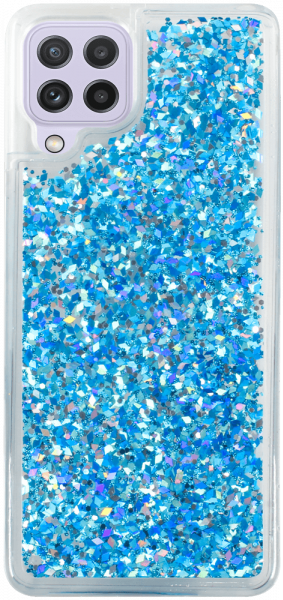 Samsung Galaxy A22 4G (SM-A225F) szilikon tok gyári Liquid Sparkle kék/ezüst