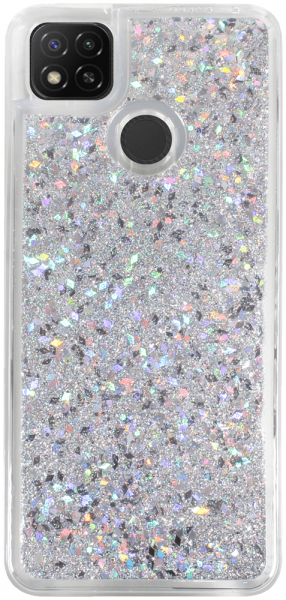 Xiaomi Redmi 9C szilikon tok gyári Liquid Sparkle ezüst