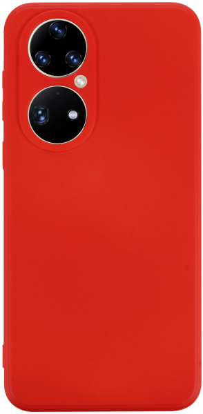 Huawei P50 szilikon tok matt piros