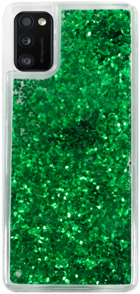 Samsung Galaxy A41 ( SM-A415F) szilikon tok Liquid Glitter zöld