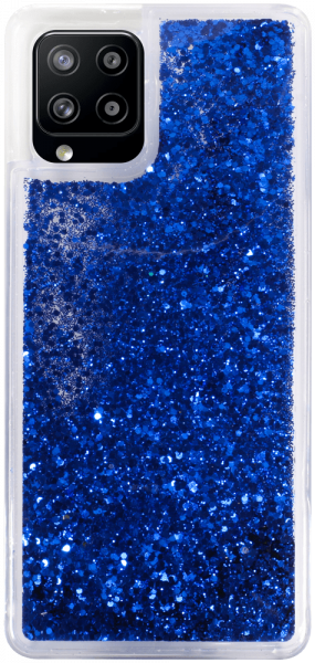 Samsung Galaxy A42 5G (SM-A426B) szilikon tok Liquid Glitter sötétkék