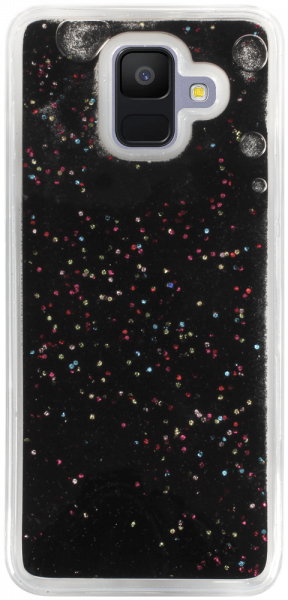 Samsung Galaxy A6 2018 (A600) szilikon tok Liquid Glitter fekete