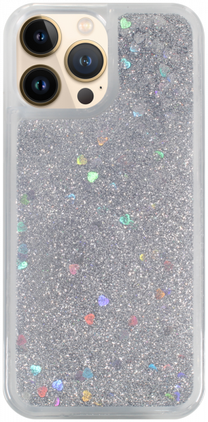 Apple iPhone 13 Pro Max szilikon tok gyári Liquid Heart ezüst