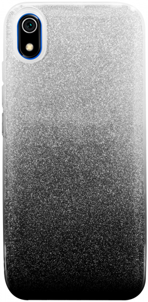 Xiaomi Redmi 7A szilikon tok csillogó hátlap fekete/ezüst