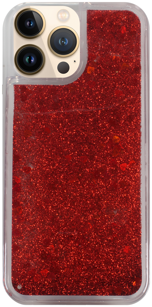 Apple iPhone 13 Pro Max szilikon tok gyári Liquid Heart piros