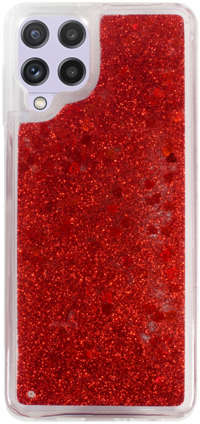 Samsung Galaxy A22 4G (SM-A225F) szilikon tok gyári Liquid Heart piros