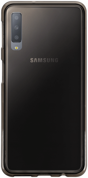 Samsung Galaxy A7 2018 (SM-A750F) szilikon tok matt-fényes keret füstszínű
