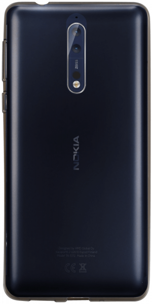 Nokia 8 szilikon tok matt-fényes keret füstszínű