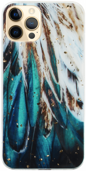 Apple iPhone 12 Pro kemény hátlap Gold Glam Feathers