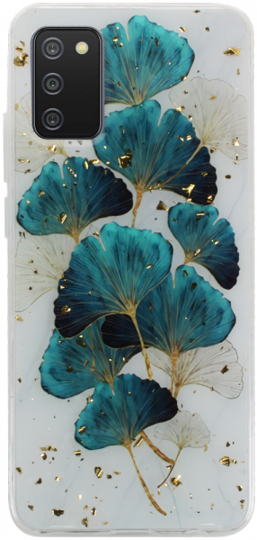 Samsung Galaxy A02s (SM-A025) kemény hátlap Gold Glam Leaves