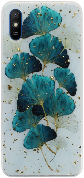 Xiaomi Redmi 9A kemény hátlap Gold Glam Leaves