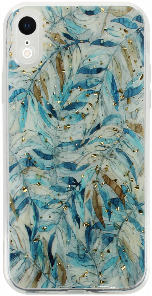 Apple iPhone XR kemény hátlap kameravédővel Gold Glam Boho Leaves