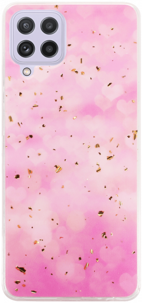 Samsung Galaxy A22 4G (SM-A225F) kemény hátlap Gold Glam Pink