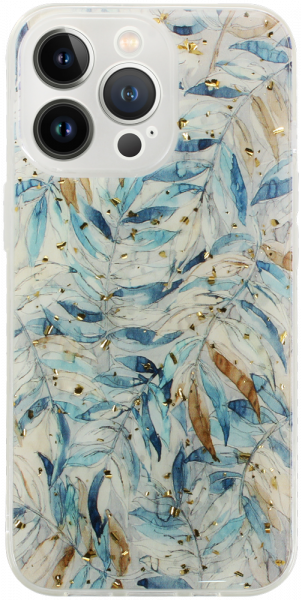 Apple iPhone 13 Pro kemény hátlap kameravédővel Gold Glam Boho Leaves