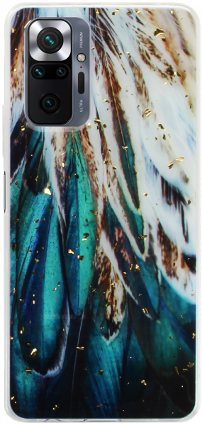 Xiaomi Redmi Note 10 Pro kemény hátlap Gold Glam Feathers