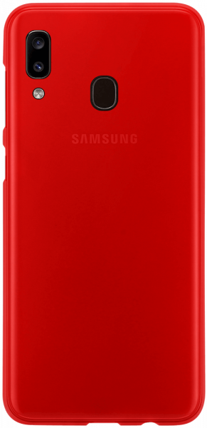 Samsung Galaxy A30 (SM-A305) szilikon tok matt-fényes keret piros